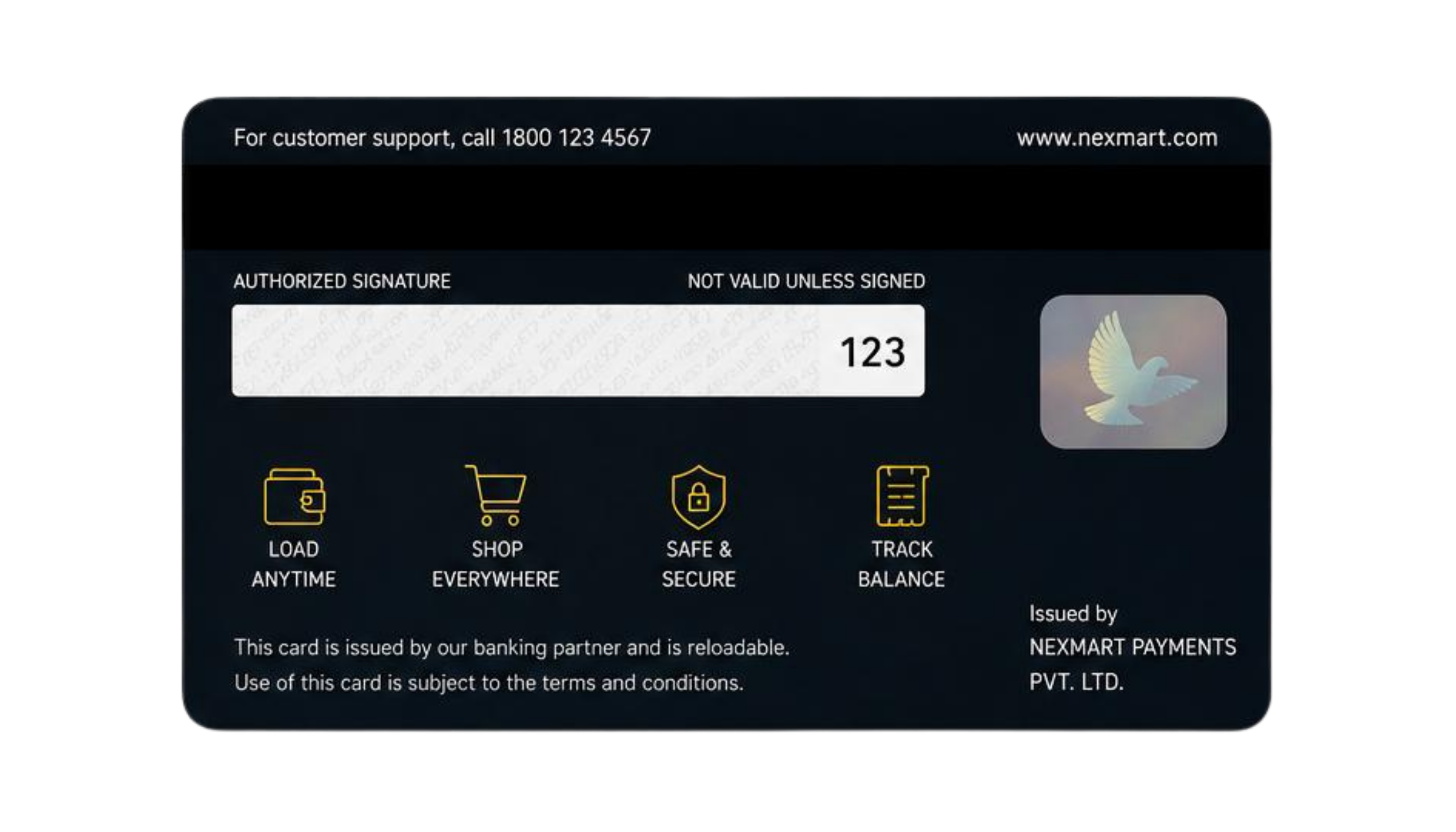 Nexmart Prepaid Card Back